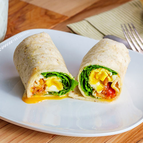 Wrap con huevo y champiñones